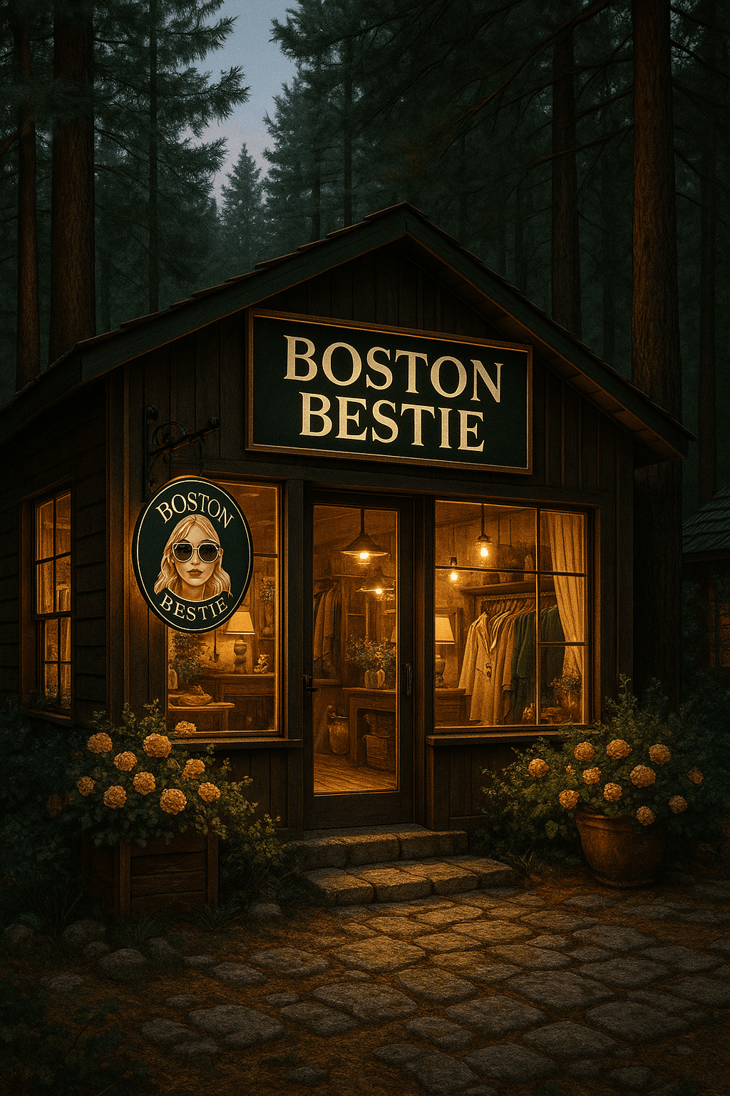 AI generated: A Pixar-style 3D figurine of “Boston Bestie™” — a charming, boutique AI helper designed for women en...