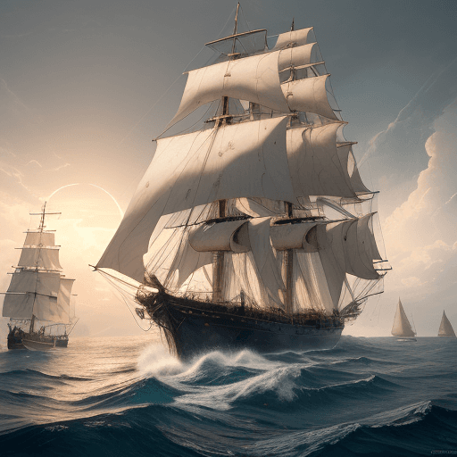 AI generated: Photo of a ultra realistic sailing ship, dramatic light, pale sunrise, cinematic lighting, battered,...