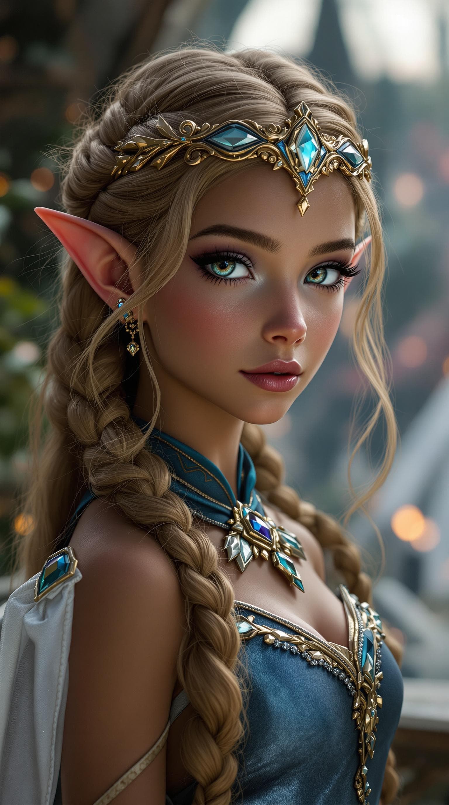 AI generated: a professional photo of a exceptionally of the most beautiful blood elf princess girl in the world, ...