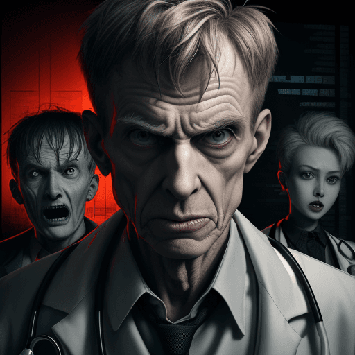 AI generated: Psycho with mental doctor,4k ,ultra d 