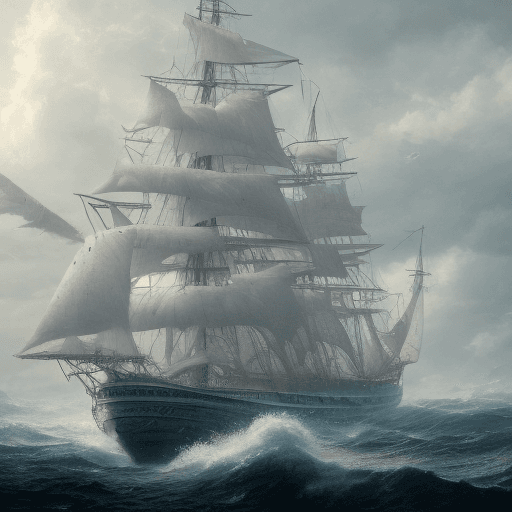 AI generated: Photo of a ultra realistic sailing ship, dramatic light, pale sunrise, cinematic lighting, battered,...