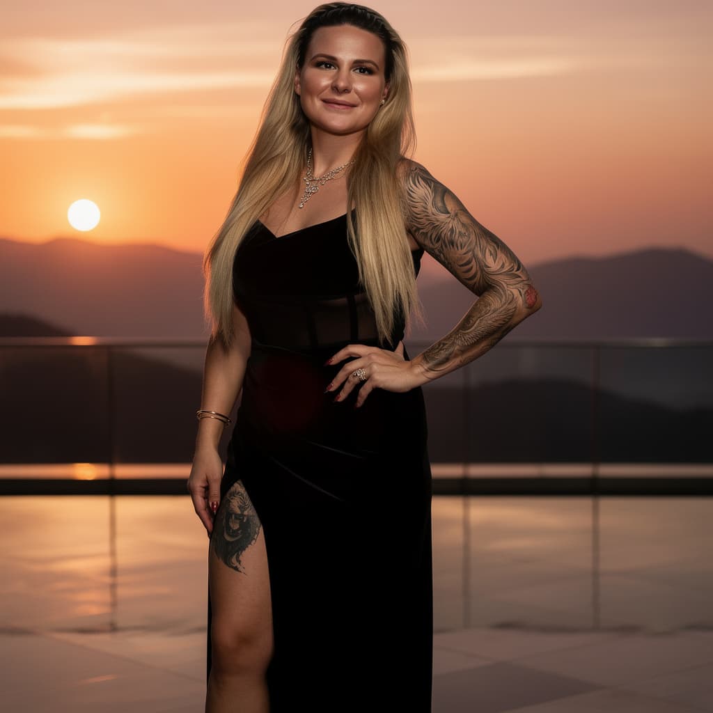 AI generated: A beautiful sunset over mountains
