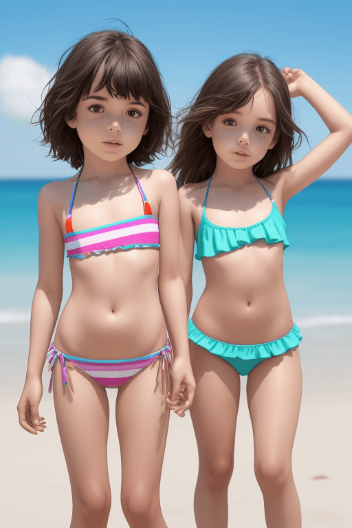 AI generated: kids in tight bikinis
