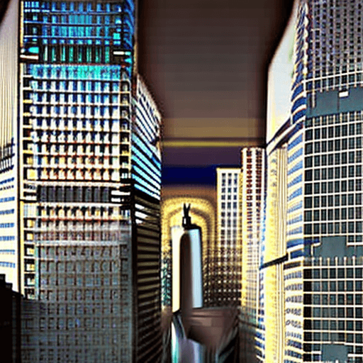 AI generated: cience fiction art of a large future city skyline of new york America, daytime, cinematic lighting, ...