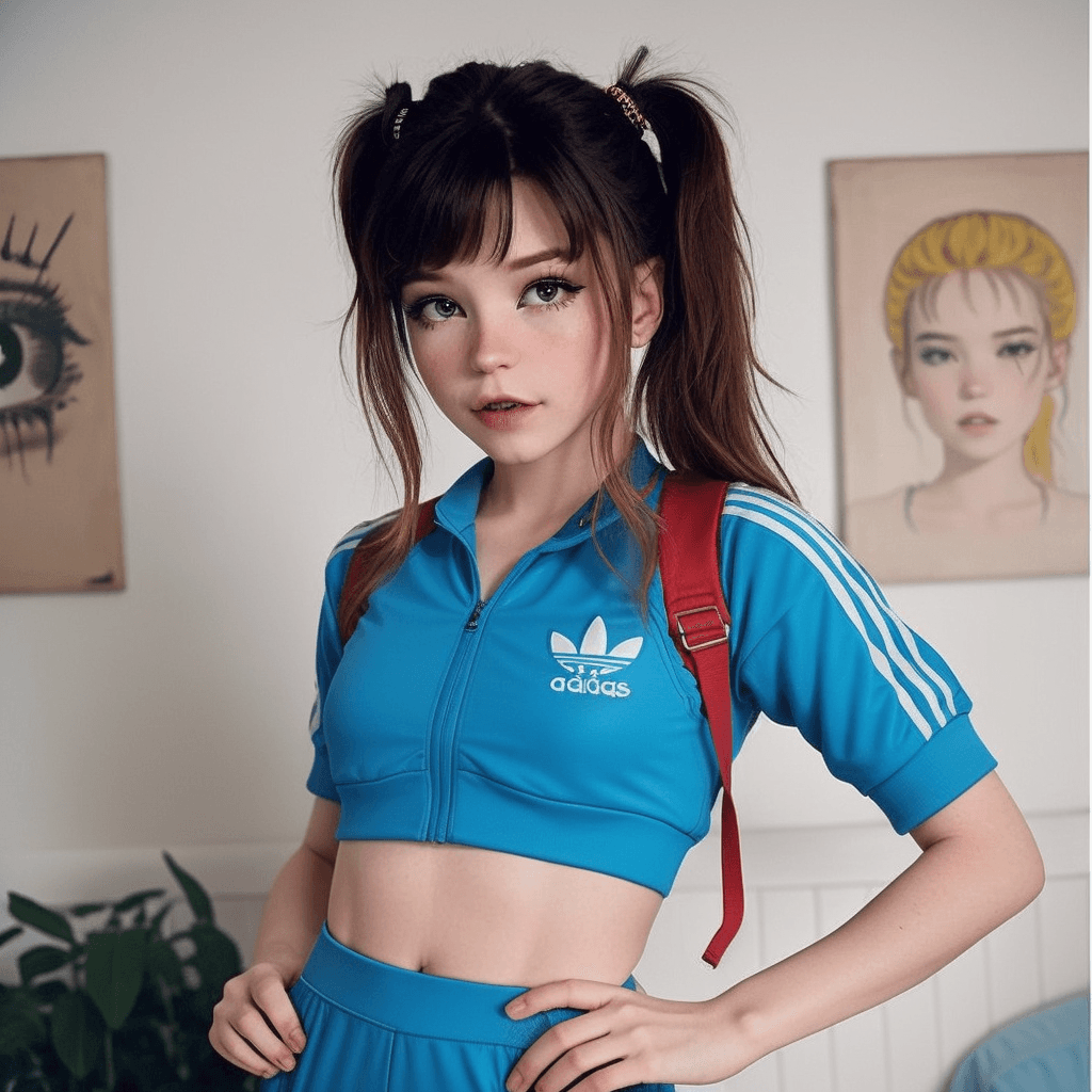 AI generated: by Jean Michel Basquiat,a cyborg girl, <lora:DI_belle_delphine_v1:1> BREAK a cyborg girl wearing Adi...