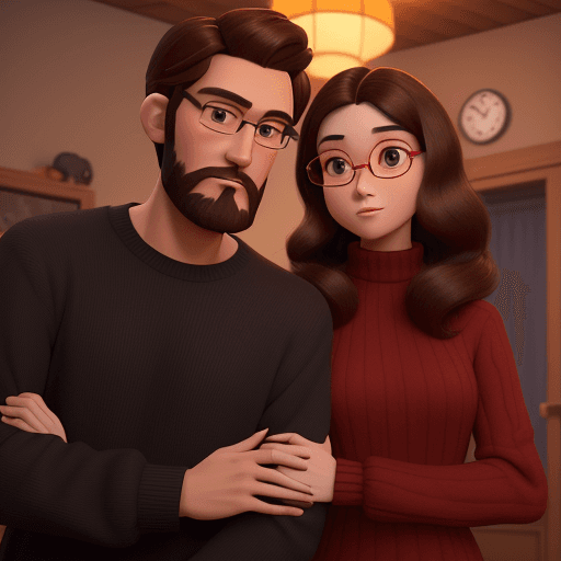 AI generated: Poster of the Disney Pixar film, a man with short light brown hair and a thin beard, handsome and ki...