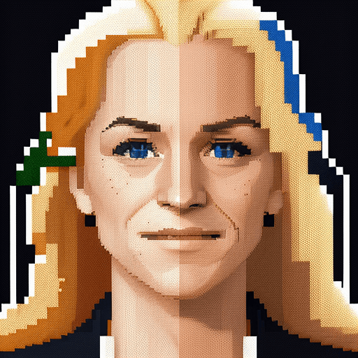 AI generated: pixel portraits of famous people, including actors, athletes, musicians and politicians.