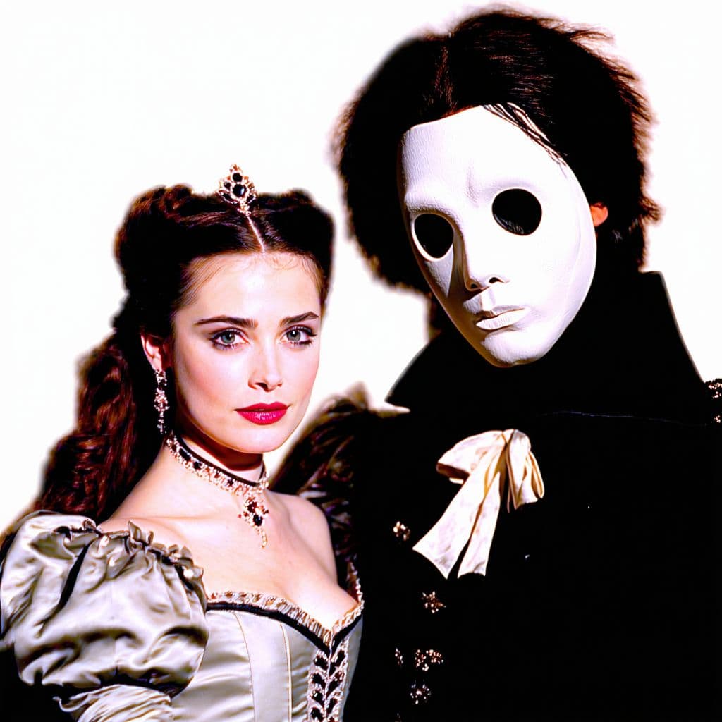 AI generated: what would a production still from the Andrew LLoyd Webber Musical, The Phantom of the Opera look li...
