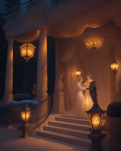 AI generated: A captivating tableau of two external luminaries, bathed in the warm, customizable glow of a Govee s...