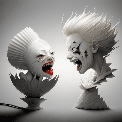 AI generated: A striking and surreal illustration, masterfully crafted in the distinctive styles of Ashley Wood an...