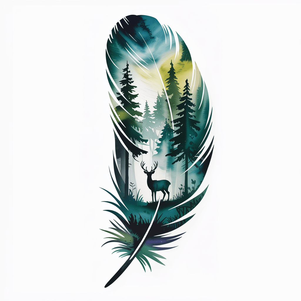 AI generated: A captivating and intricate artwork featuring a feather. The feather's center is adorned with a beau...