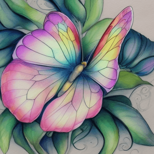 AI generated: Watercolor drawing, delicate, floral, subtle, a harmonious color scheme, butterfly is to be included...