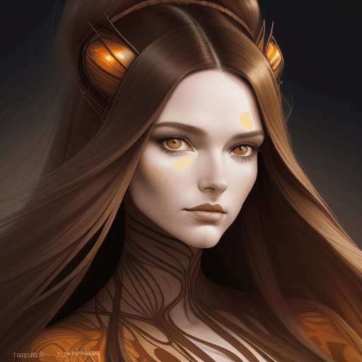 AI generated: an illustration of a woman with long brown hair, in the style of ingrid baars, j. scott campbell, da...