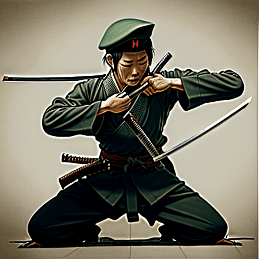 AI generated: Japanese soldier committing seppuku with his katana.