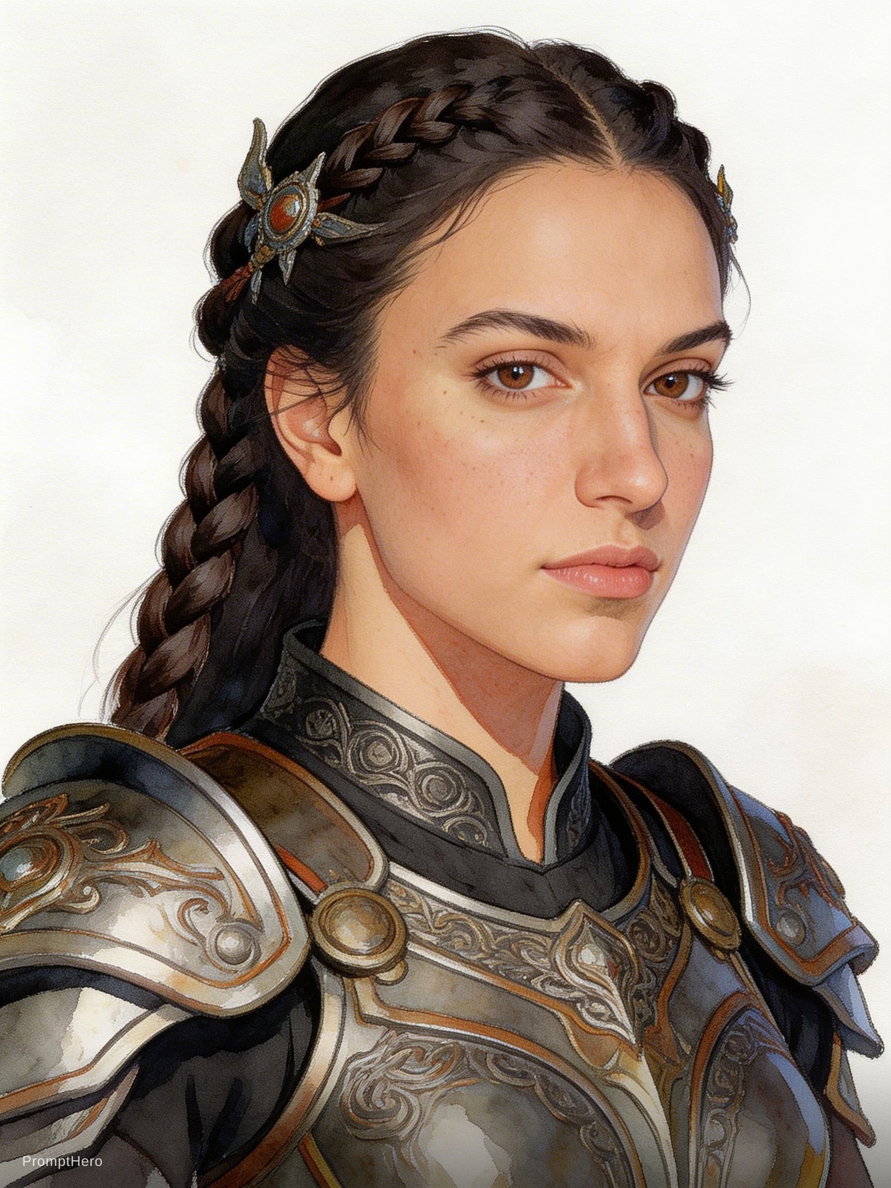 AI generated: strong warrior princess| centered| key visual| intricate| highly detailed| breathtaking beauty| prec...