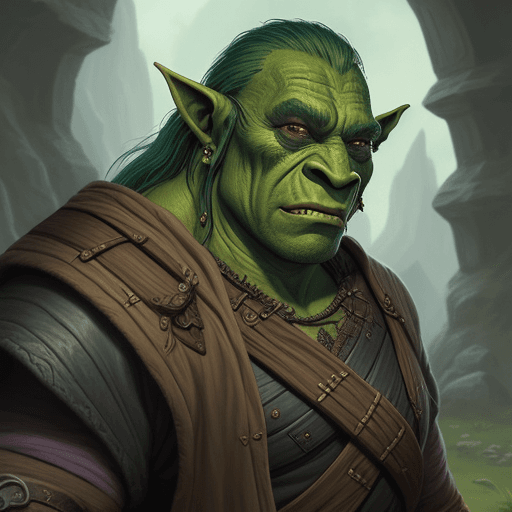 AI generated: an elderly orc fantasy art 