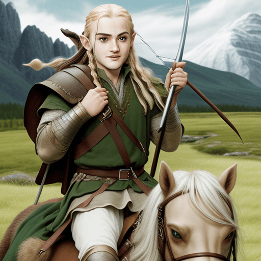 AI generated: legolas from the lord of the rings riding on the back of Gimli LOTR piggyback ride photorealistic ph...