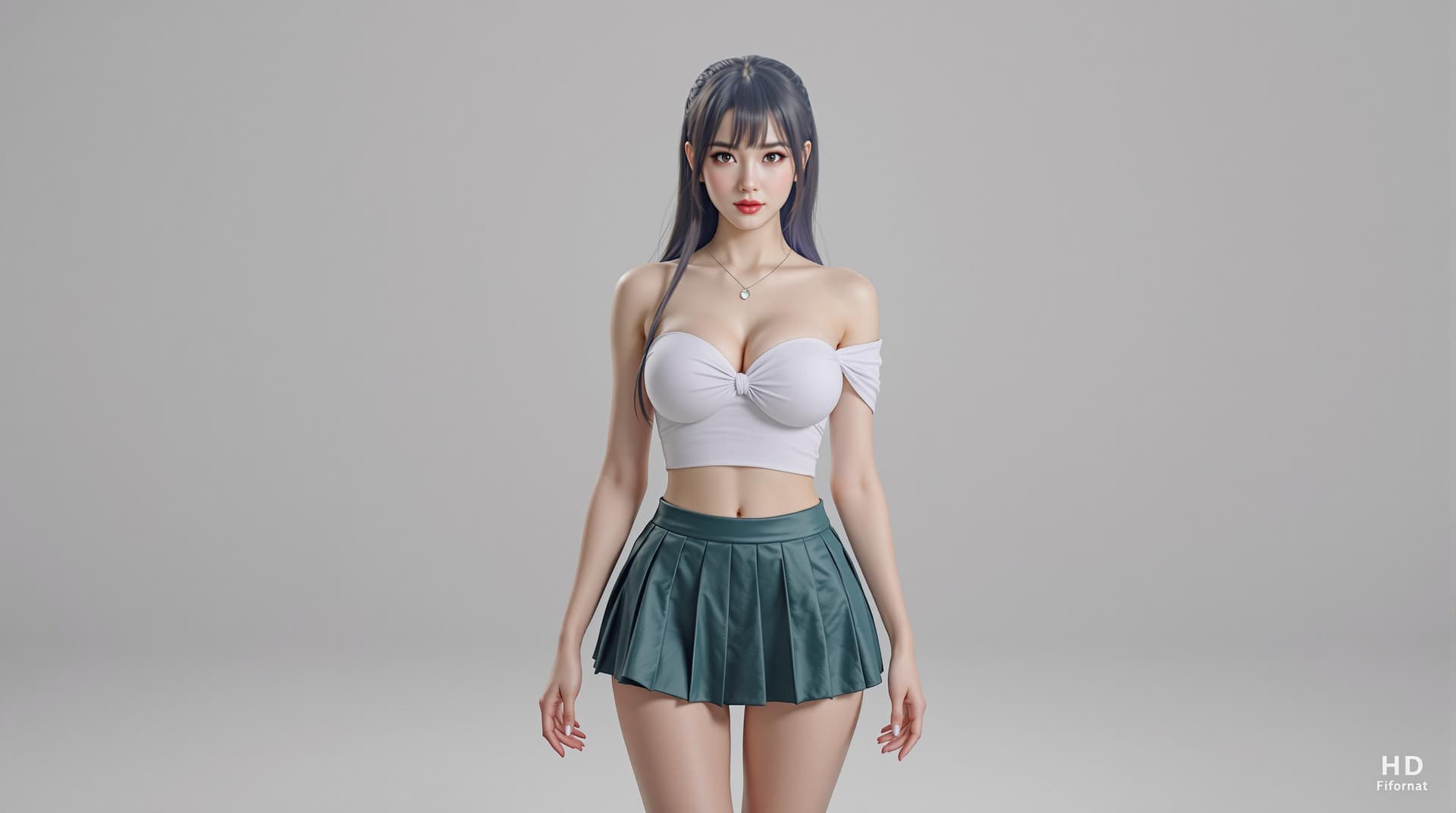AI generated: 3D art, C4D, IP image, full-frontal portrait, a girl with big breast  best body, 
hyperrealist, Kore...