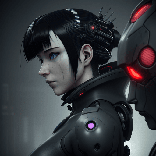 AI generated: 3d rendering, close-up, hyper detail front shot, focus to face, strange face with complex system equ...