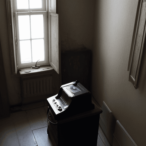AI generated: Artistic picture of an old telephone in a room