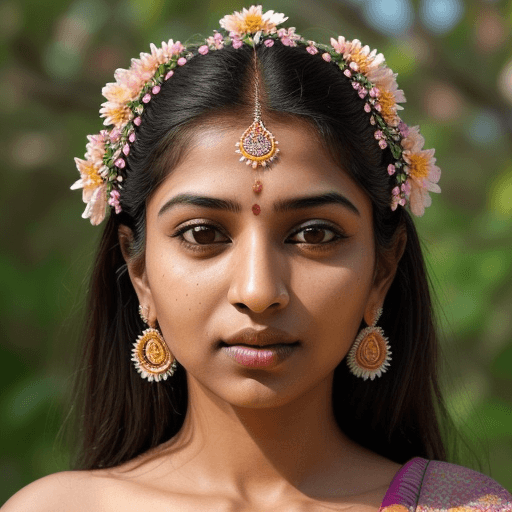 AI generated: Produce a series of highly detailed portrait images featuring an Indian woman. Concentrate on intric...
