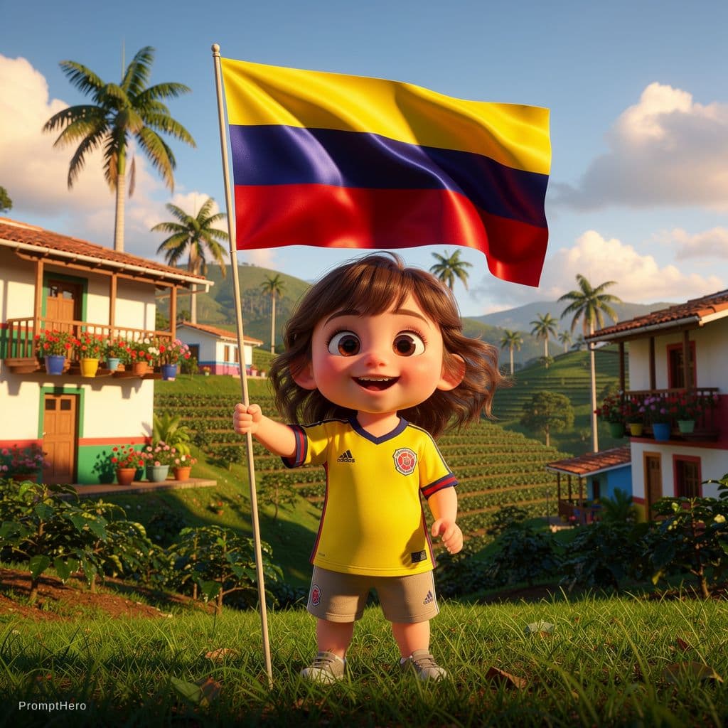 AI generated: Ilustración animada estilo cartoon 3D, de alta calidad y colores vibrantes, de una niña de aproximad...