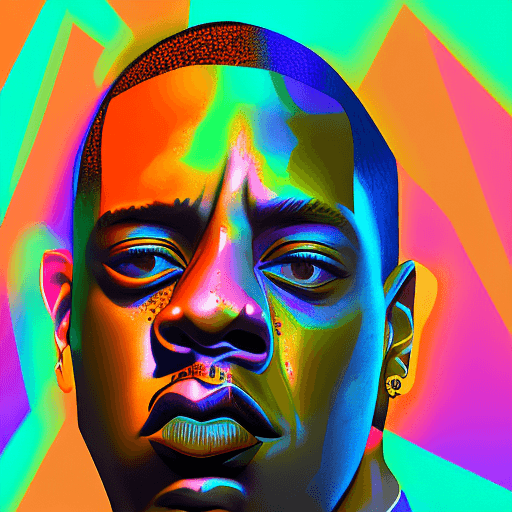 AI generated: 3D cartoon of Jay-Z, Wearing Iridescent Orange Prison Jumpsuit, Boss Feel, WitchPunk, Y2K Style, Str...