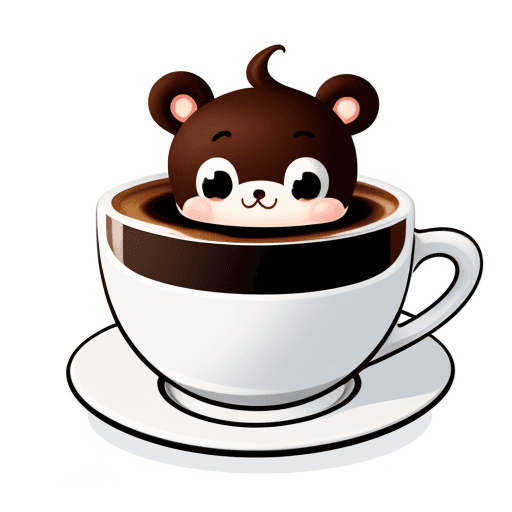 AI generated: coffe, cute, 2D, white background, cartoon
