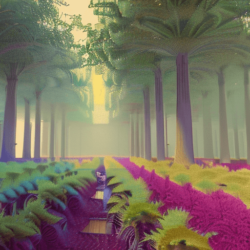 AI generated: Colorful nature with a lot of trees and leaves. It should be really beautiful and contain mandala ef...