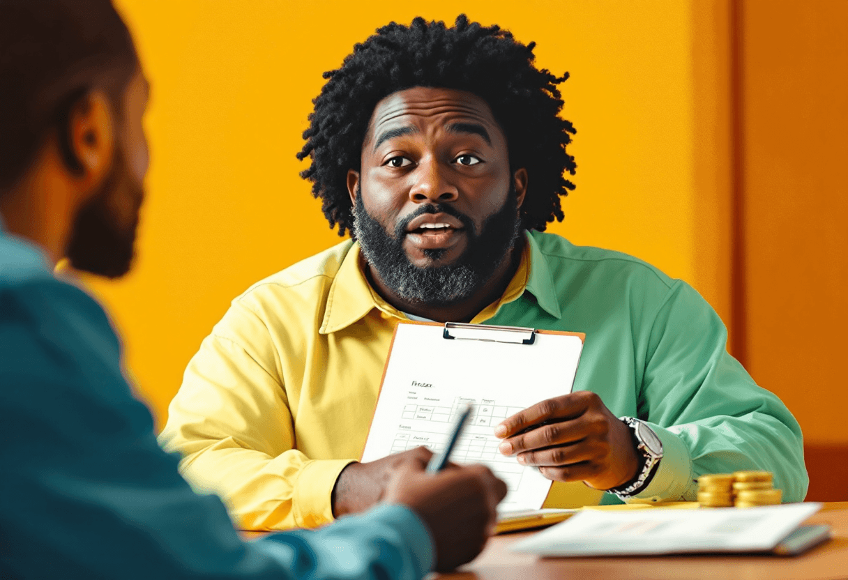 AI generated: realistic income tax preparation mage with black person