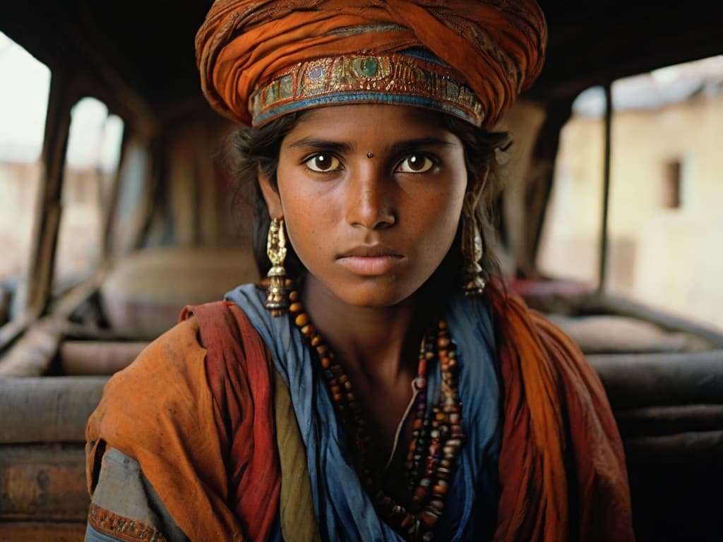 AI generated: “”19-year-old woman” by Steve McCurry, 35mm, F/2.8, insanely detailed and intricate, character, hype...