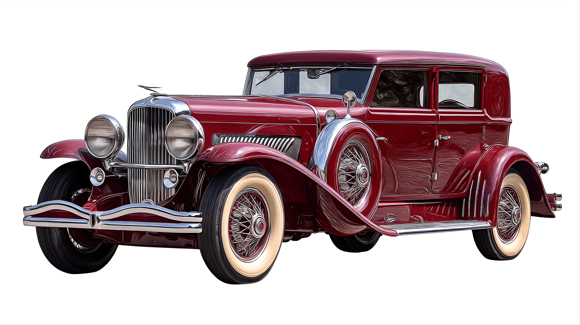 AI generated: beautifully illustrated 1935 Duesenberg Model J, capturing its luxury appeal, long
wheelbase,  a wh...