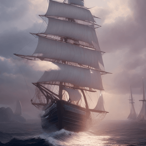 AI generated: Photo of a ultra realistic sailing ship, dramatic light, pale sunrise, cinematic lighting, battered,...