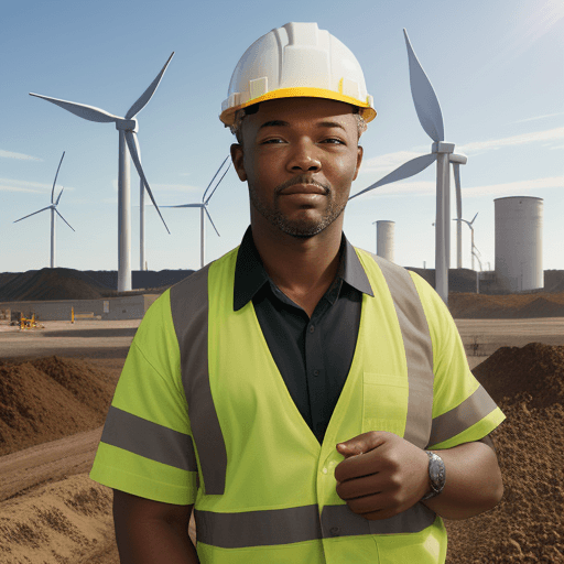 AI generated: Foreman on site in charge of his crew at green energy site