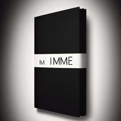 AI generated: book cover design, plain, black, written "I M ME", 2k, 4k, 8k