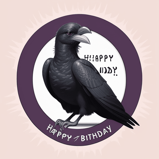 AI generated: create an animated image of merlina for happy birthday card