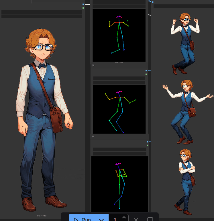 Consistent character poses workflow
