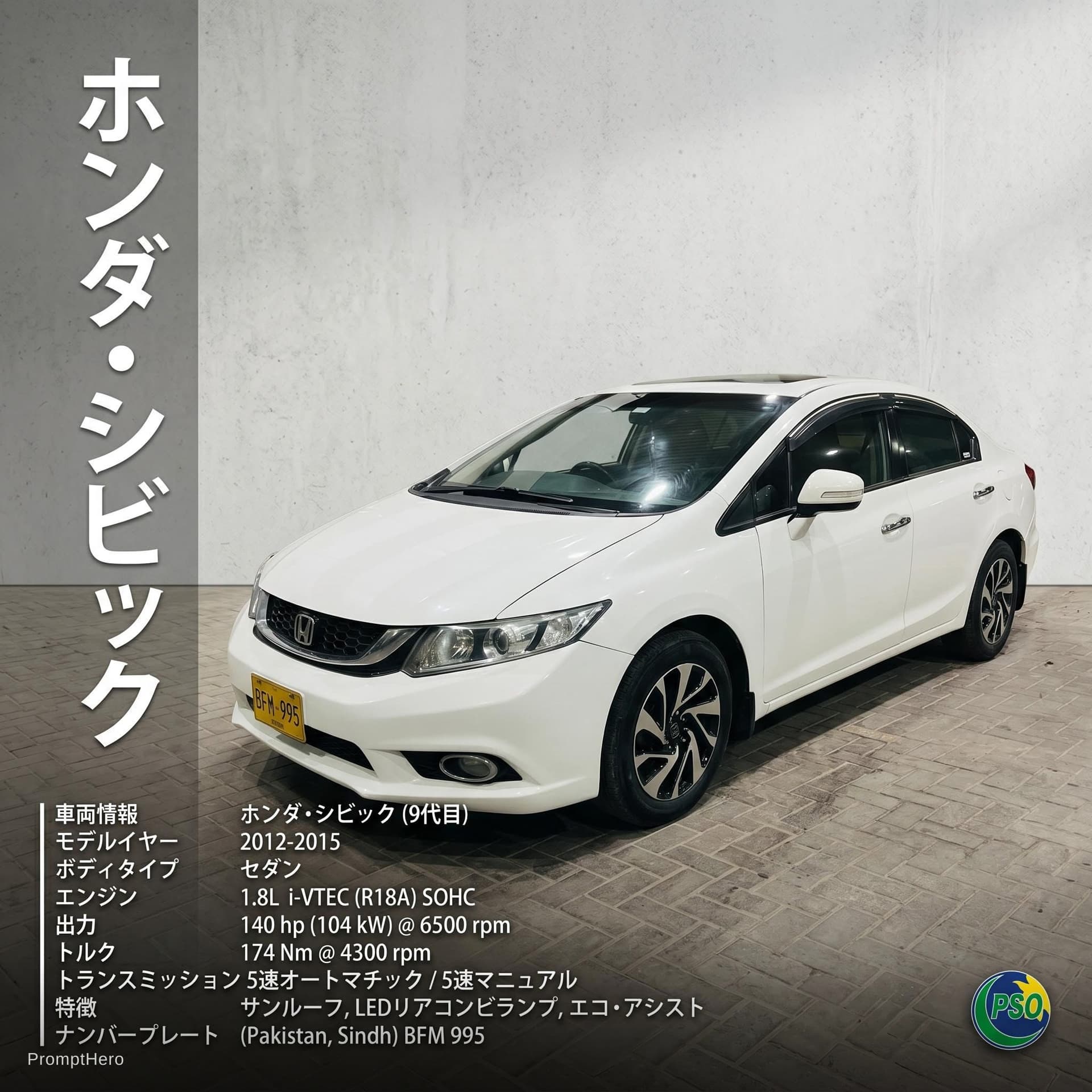 AI generated: Left side japnese name of car bottom left detail of car and printable poster
