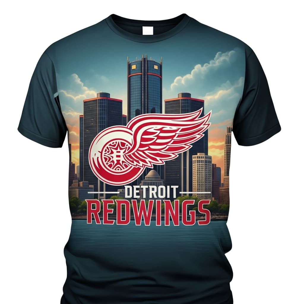 AI generated: Create a highly detailed, ultra-realistic T-shirt design featuring a revamped logo of the "Detroit R...