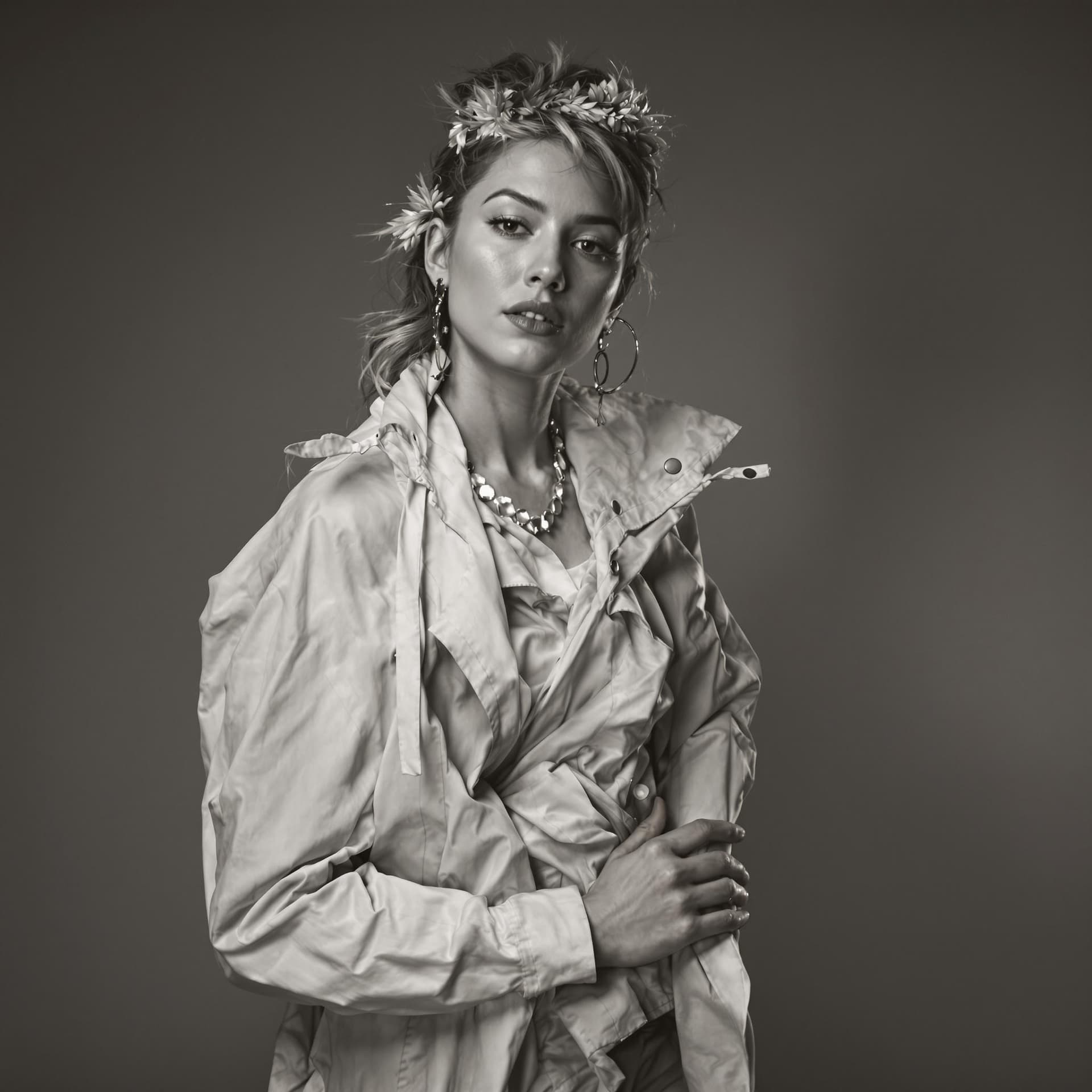 AI generated: a professional photograph of woman posing for fashion editorial