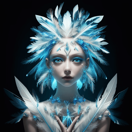 AI generated: an glass slice made out of glowing crystals with a person's face illuminated, in the style of surrea...