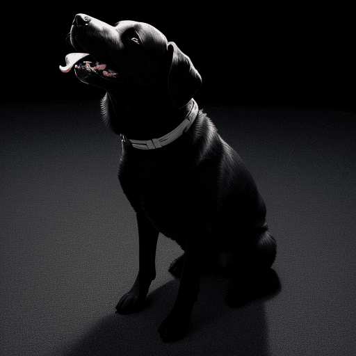 AI generated: black dog eat bone looking the space --v 5.2
