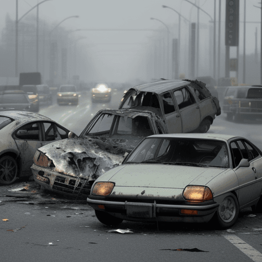 AI generated: crash of 100 cars