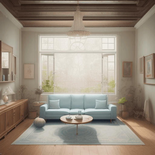AI generated: High resolution photography interior design, dreamy sunken living room conversation pit, wooden floo...