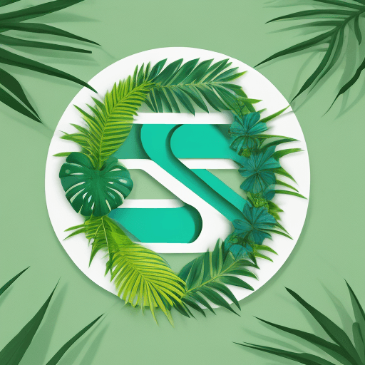 AI generated: A creative logo of 'TE' intertwined in a tropical theme