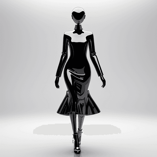 AI generated: a detailed chrome liquid splash, high fashion, 3d rendering, human silhouette, nocturnals scenes, ba...