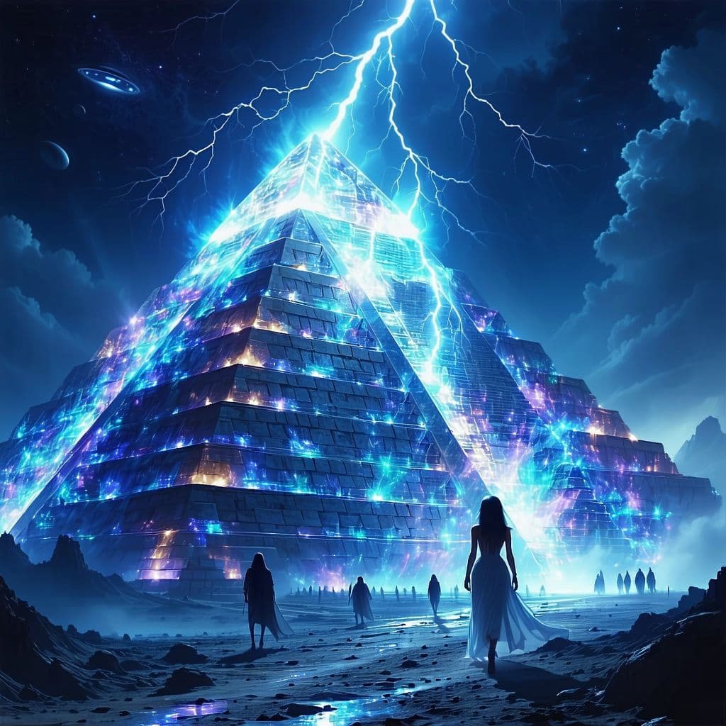 AI generated: After realizing it is a great place to build clear pyramids, which are surreal, trippy, and highly d...