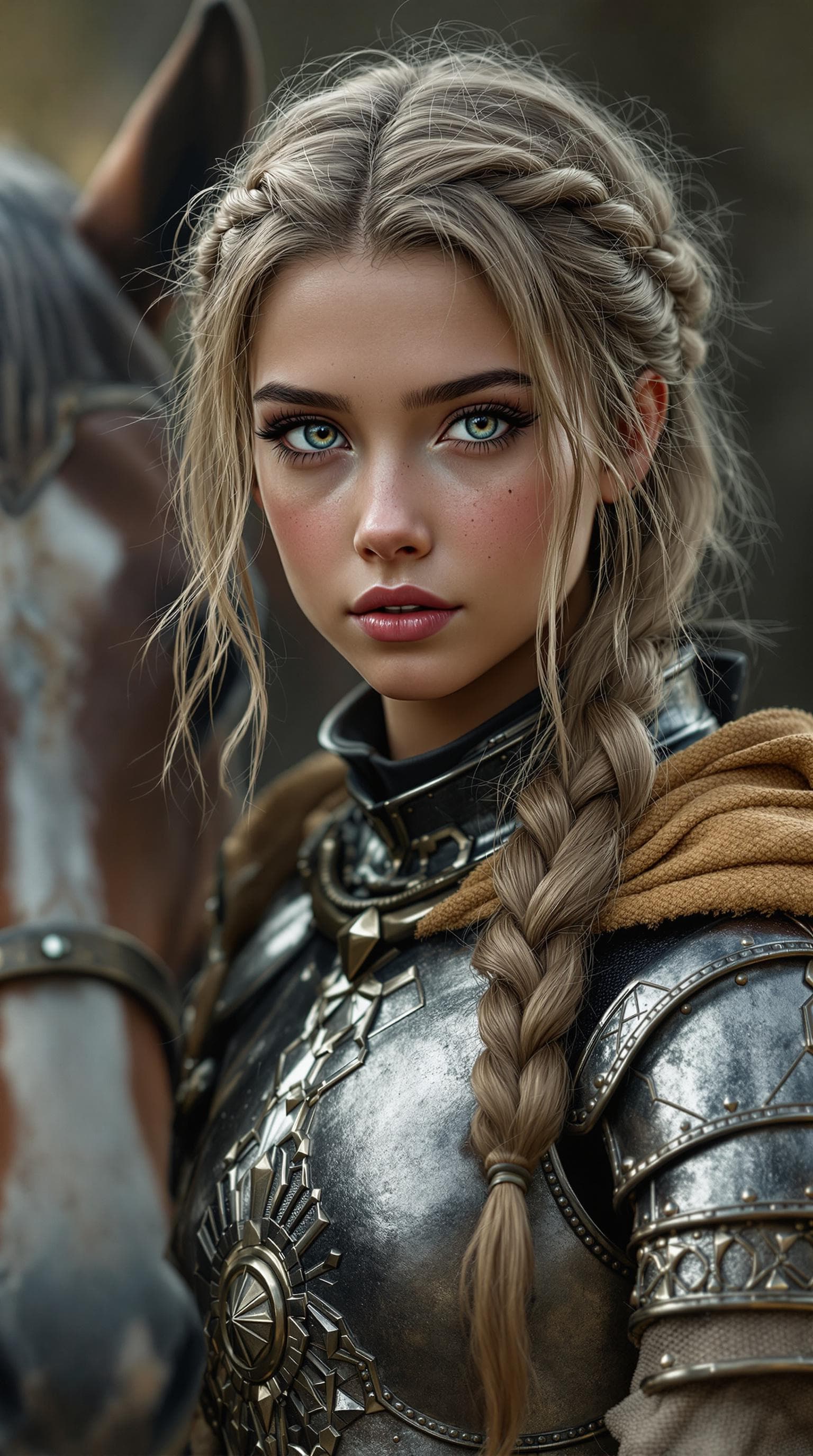 AI generated: a professional of the most beautiful 6th grade girl in the world, as a Knights Templar, in a highly ...