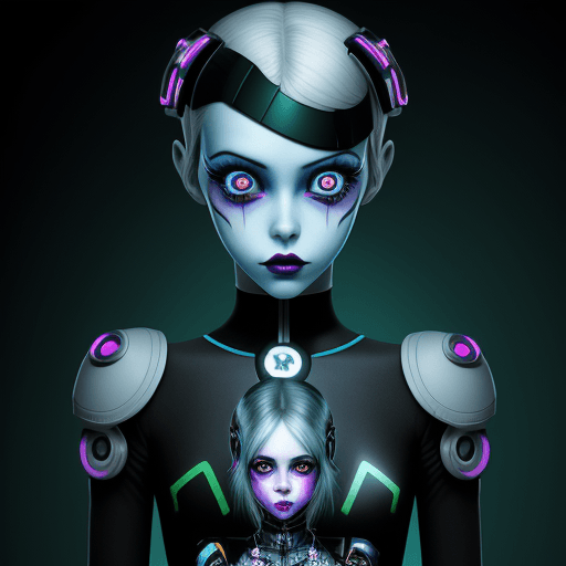 AI generated: Photo of a ukrainian cyborg girl as would be a character Alice world, art by ake and inspired by tim...