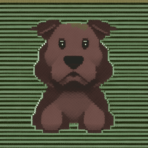 AI generated: A brown dog in pixel art.